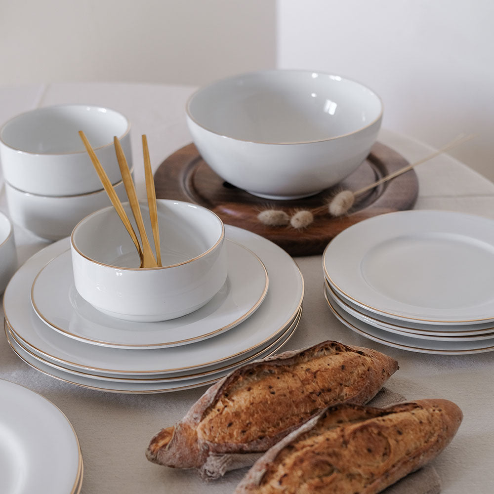 Coup Pasta Bowl Gold Rim for Elegant Kitchen and Dining – ariika Saudi